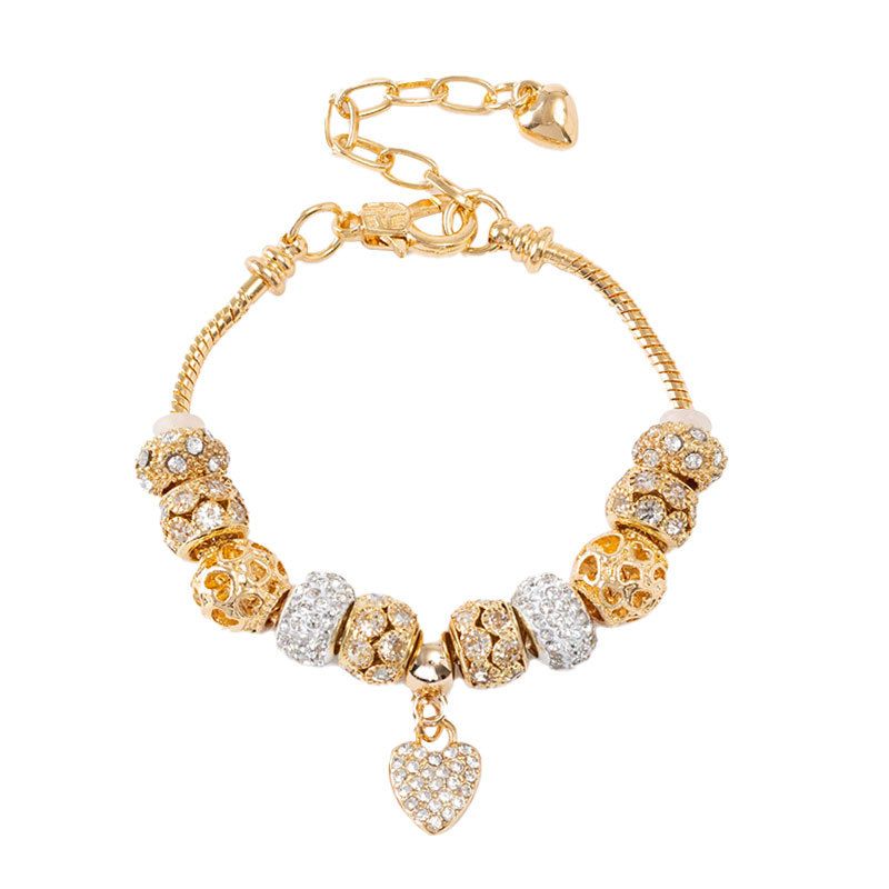 Luxury Zircon Diamond Love Bracelet, Color: Shining heart