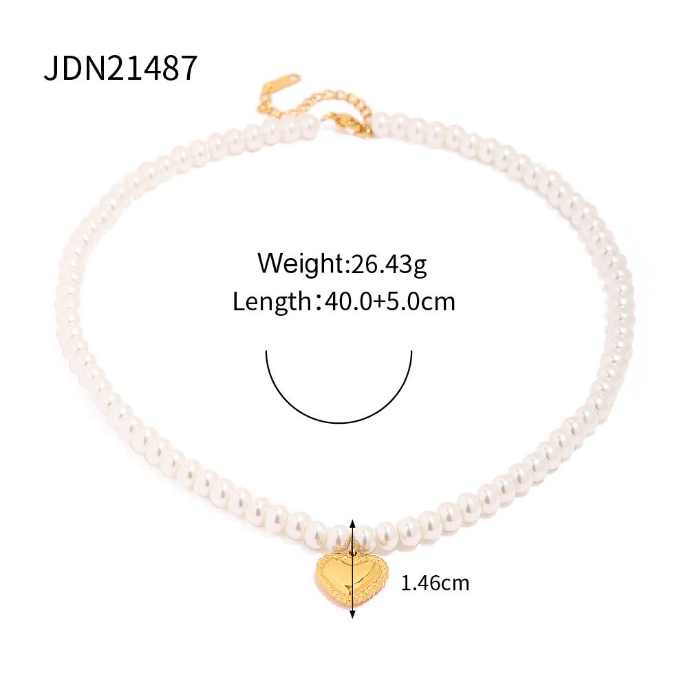 &quot;Holiday&#39;s Collection&quot; 18K Gold-plated Pearl Necklace, Color: JDN21487