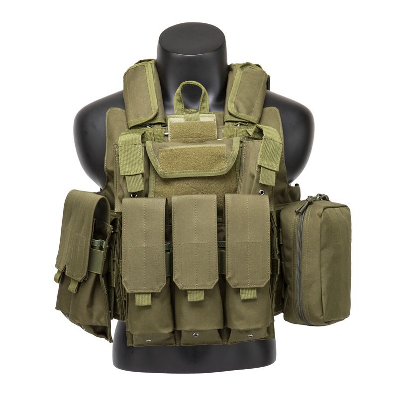 Ghost Steel Wire Eight-piece Tactical Vest, Color: Khaki, Size: One size fits all