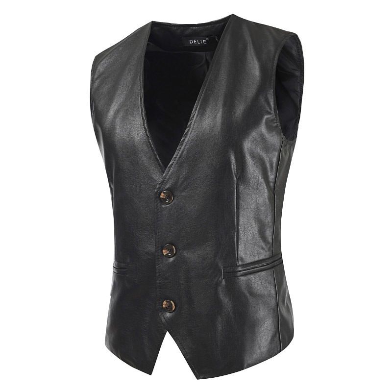 &quot;Warrior Wear Collection&quot; Men&#39;s Cowhide  Leather Vest, Color: Black, Size: M