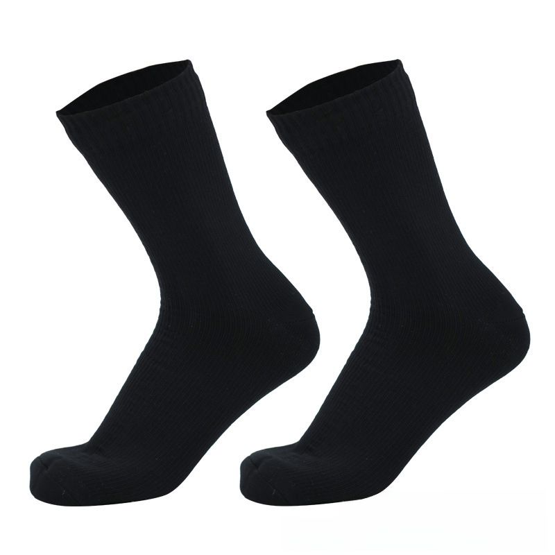 Outdoor Waterproof Mid-tube  Quick-drying socks, Color: Pure black-1, Size: Xs(33-36 code)