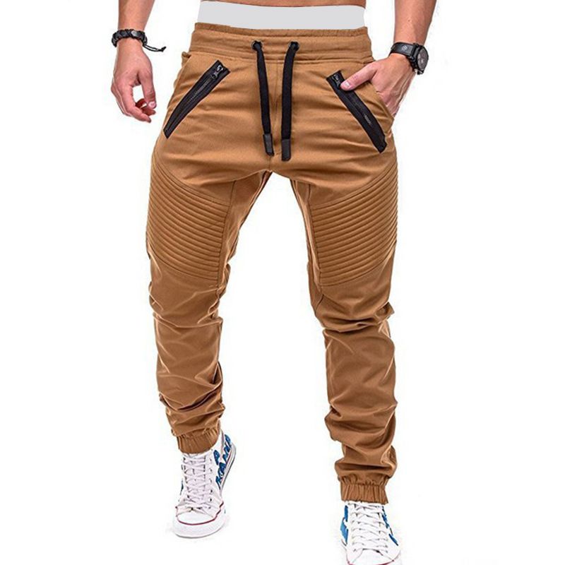 Spring And Autumn Loose Sweatpants, Color: Khaki, Size: M