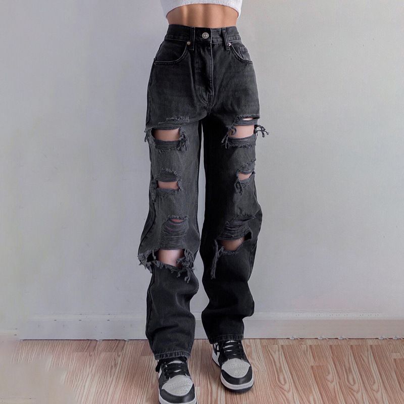 &quot;Crazy Jean Collection&quot; Women&#39;s Ripped Jeans, Size: S, Color: Black