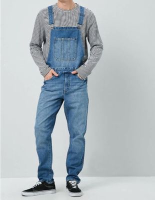 Men&#39;s Denim Suspenders Overall, Size: S, Color: Dark blue