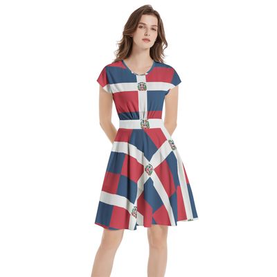 Short Sleeve  Casual A-Line Midi Dress