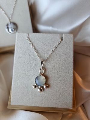 Chalcedony sterling silver necklace 