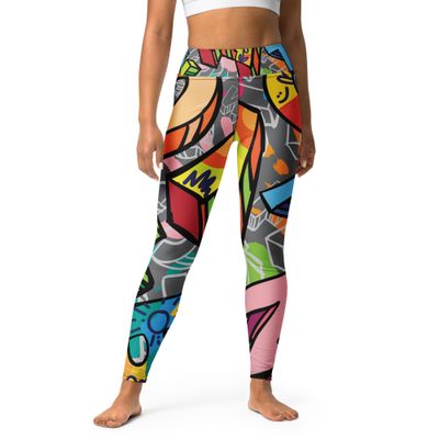 Hipster Graffiti Yoga Leggings