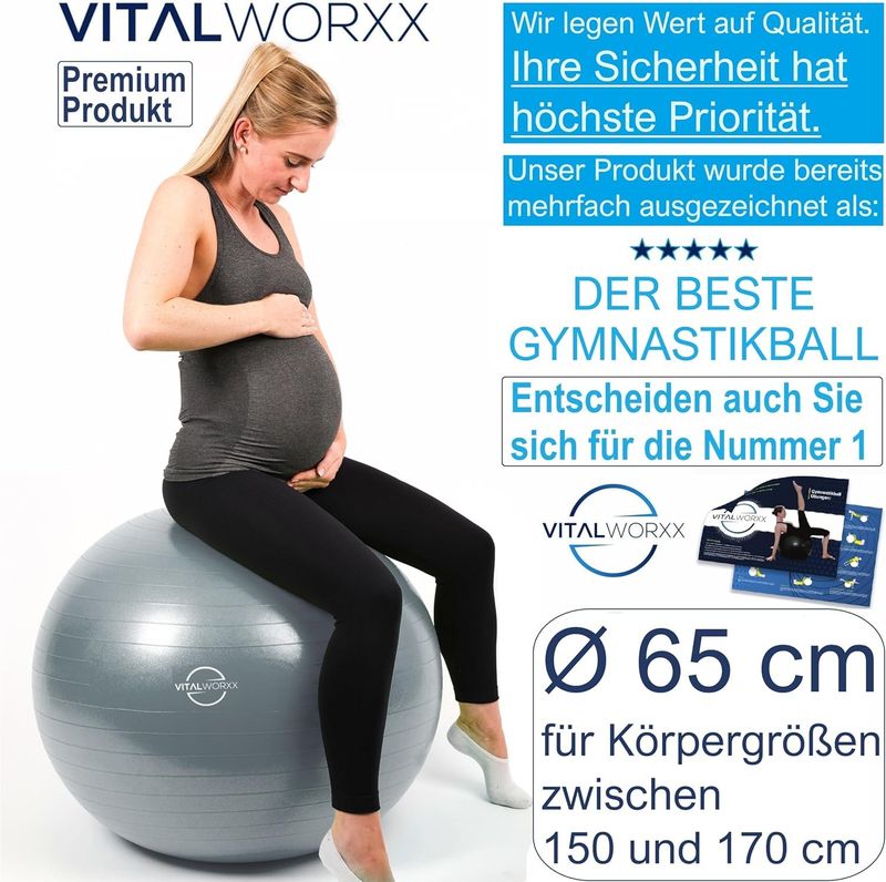 Gymnastikball GRAU Ø 65 cm