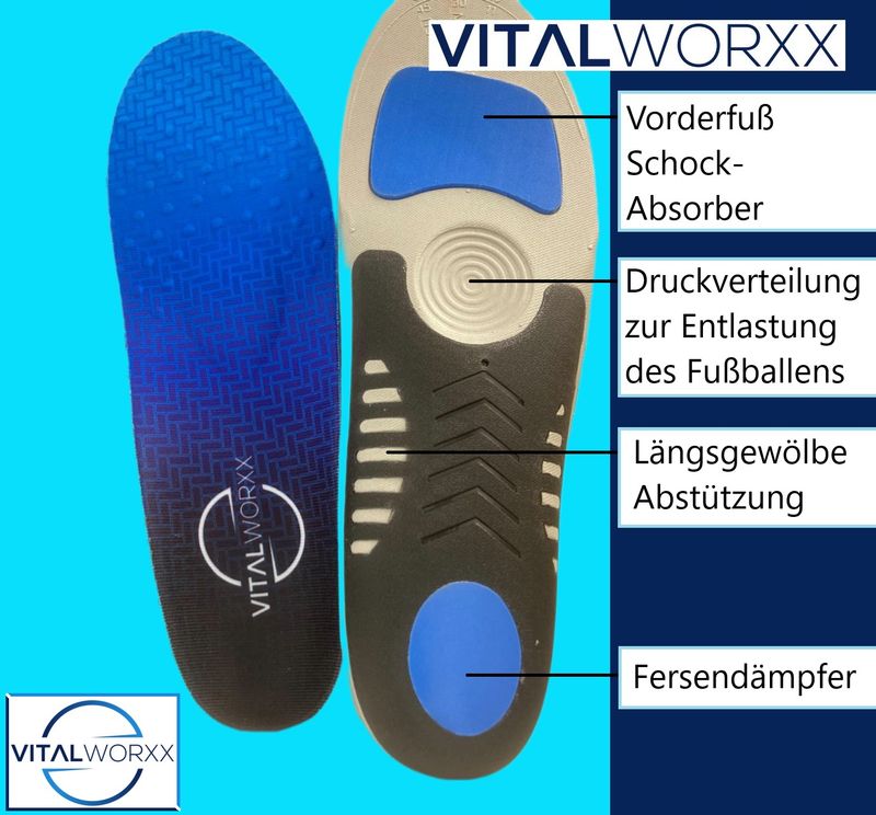Größe 35 - 36    Vitalisierende Einlegesohlen (1 Paar) für Sport und Freizeit