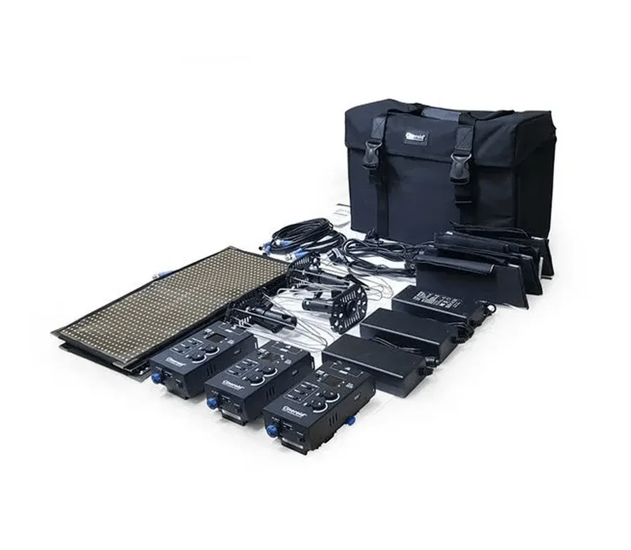 KIT 3 PANNEAUX LEDS cineroid PN FL800 + 6 BATTERIES + 3 PIEDS (tarif HT/jour)