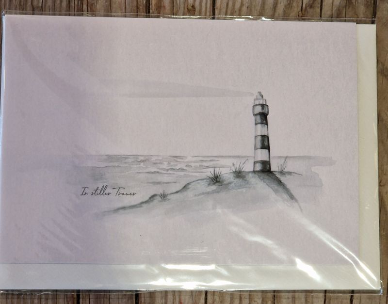 Trauerkarte &#39;Leuchtturm&#39; inkl. Couvert