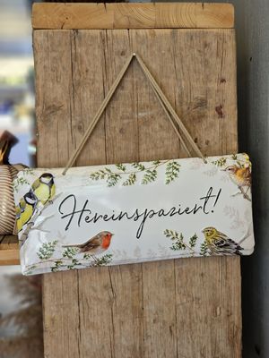 Blechschild &quot;Hereinspaziert&quot;