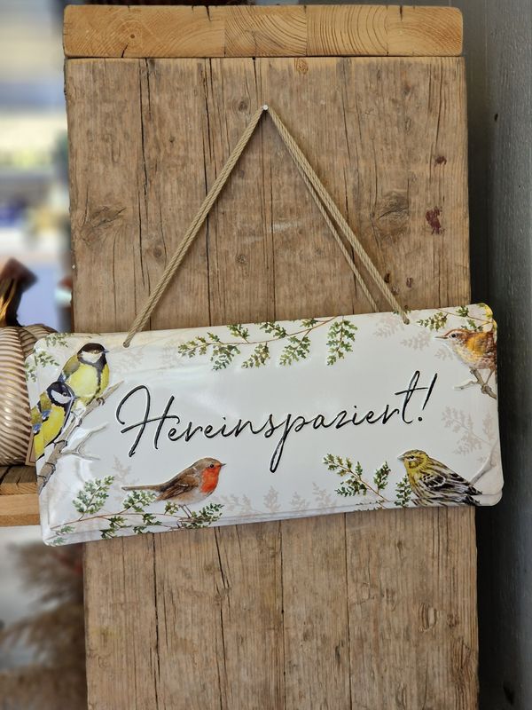 Blechschild &quot;Hereinspaziert&quot;