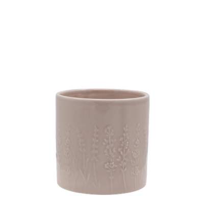 Übertopf "Fayence" rosa. Durchmesser 10.5 cm /Höhe 10.5 cm