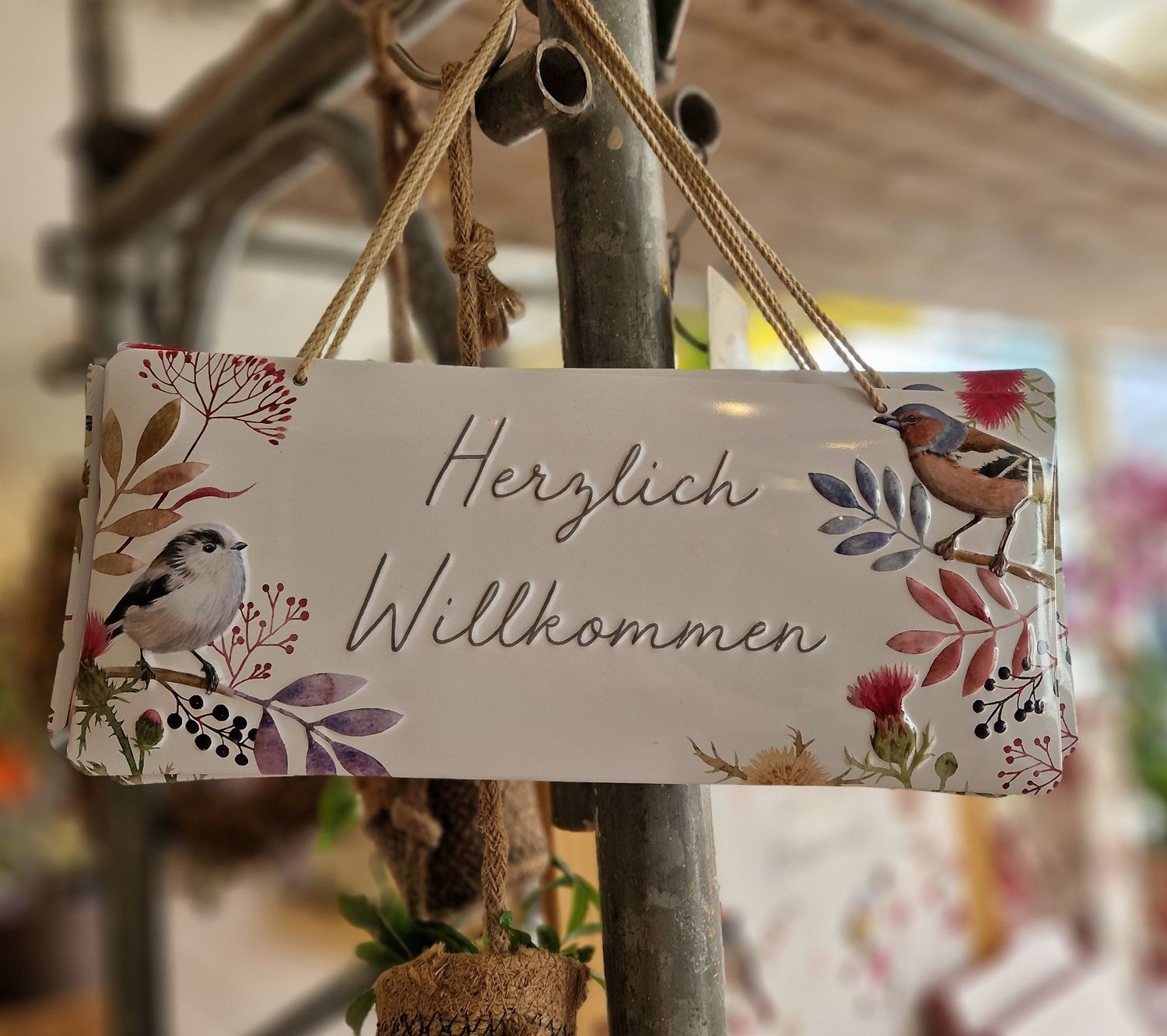 Blechschild "Herzlich Willkommen"