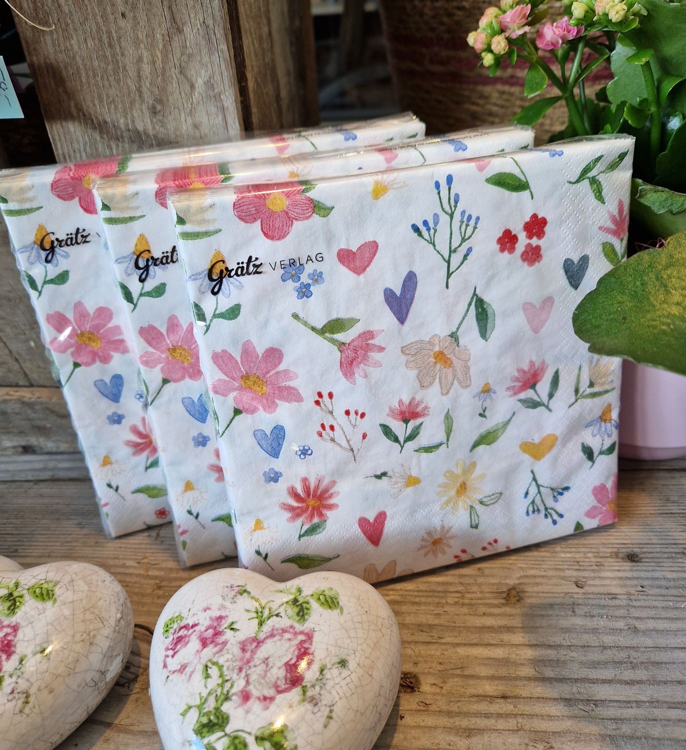 Servietten "Von Herzen" (20 Stk) 16 cm x 16 cm