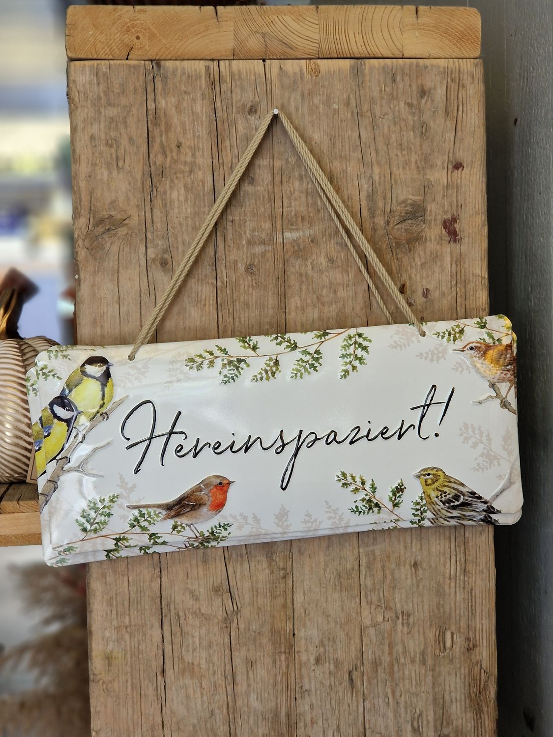 Blechschild "Hereinspaziert"