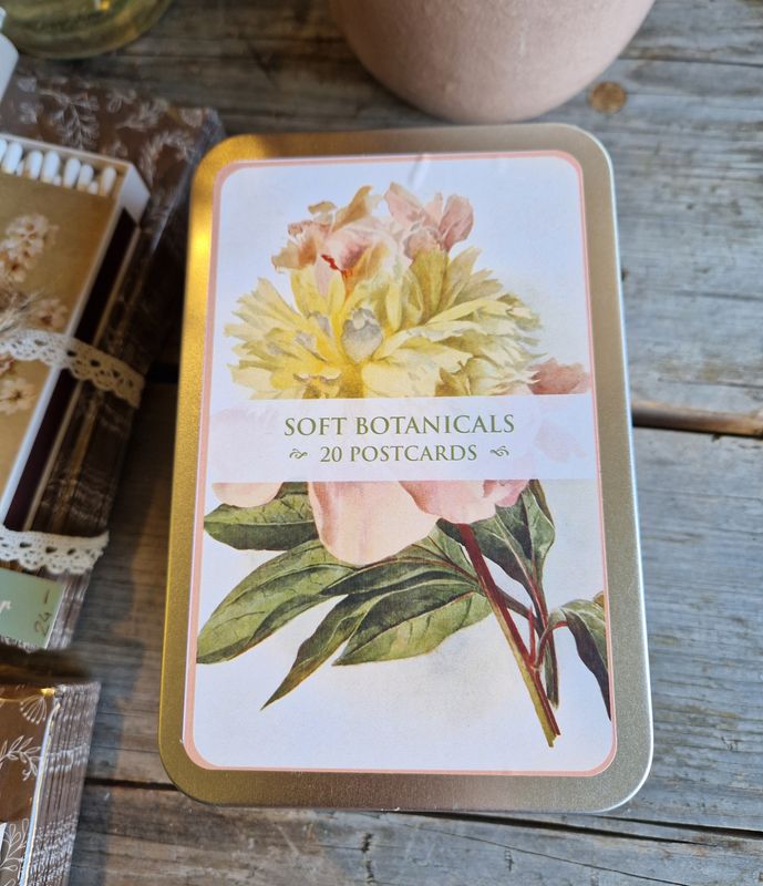 Postcard-Set in Blechdose "Soft Botanicals"