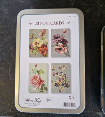 Postcard-Set in Blechdose "Vintage Flowers"