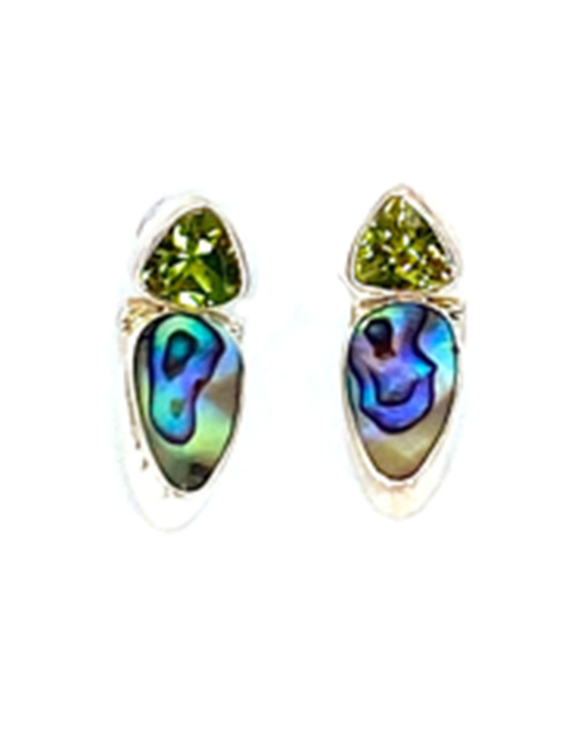 ACL-ES955ABP ABALONE PERIDOT EARRINGS