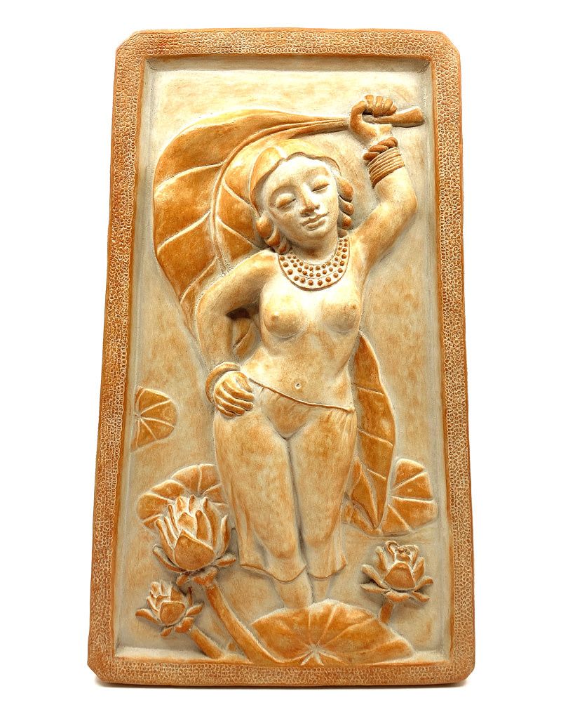JGA-34 LOTUS POOL WALL PLAQUE