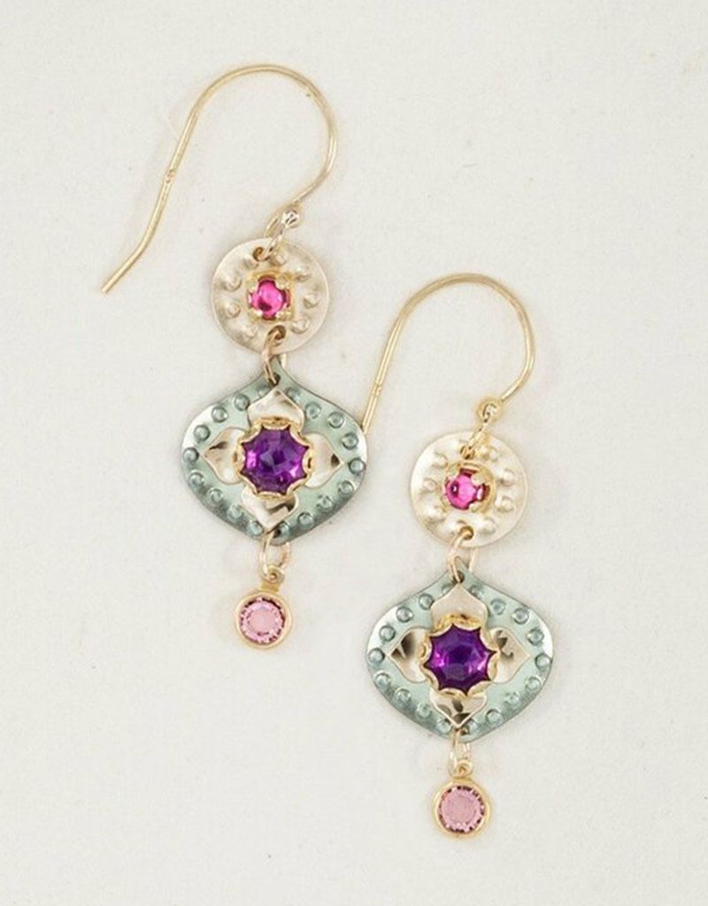 HY-17014 ETERNAL FLOWERS EARRINGS - AMETHYST SAGE