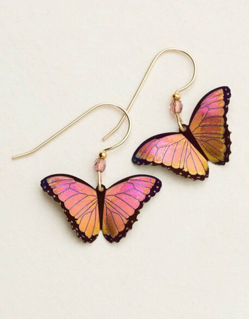 HY-90133 BELLA BUTTERFLY EARRINGS - LIVING CORAL