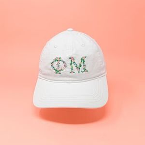 Phi Mu Floral Embroidered Cap