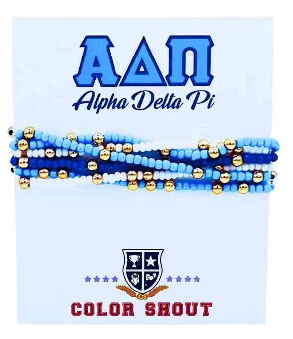 Alpha Delta Pi Twist Beaded Bracelet
