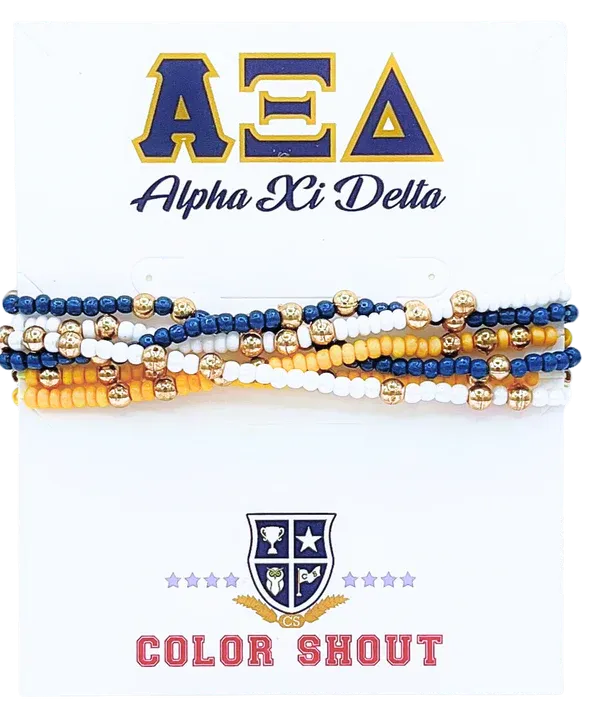 Alpha Xi Delta Twist Beaded Bracelet