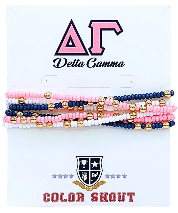 Delta Gamma Twist Beaded Bracelet
