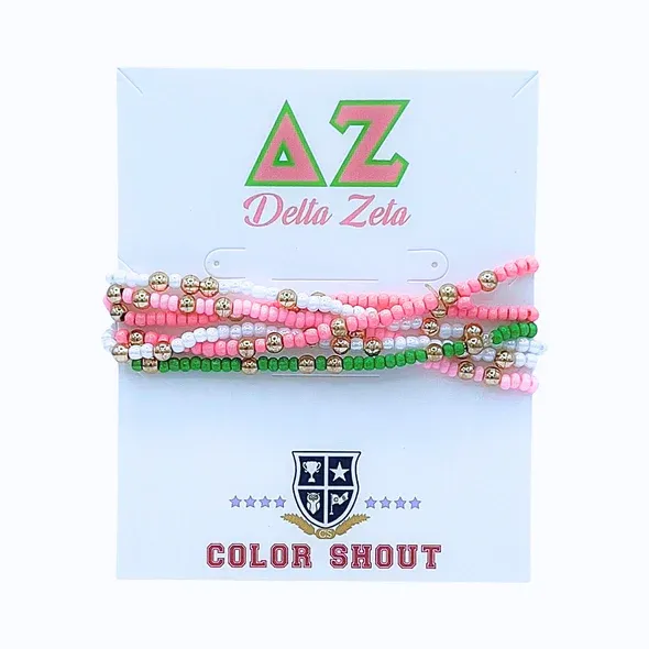 Delta Zeta Twist Beaded Bracelet