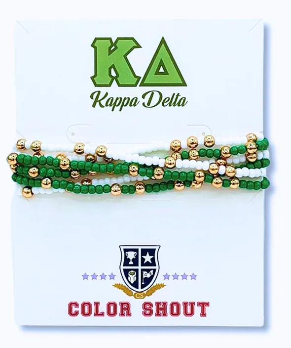 Kappa Delta Twist Beaded Bracelet