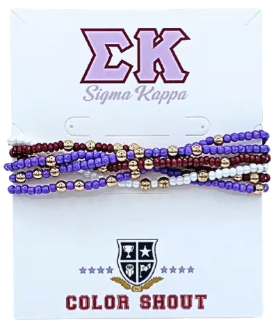 Sigma Kappa Twist Beaded Bracelet