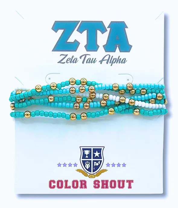 Zeta Tau Alpha Twist Beaded Bracelet