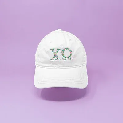 Chi Omega Floral Embroidered Cap