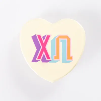 Chi Omega Heart Button