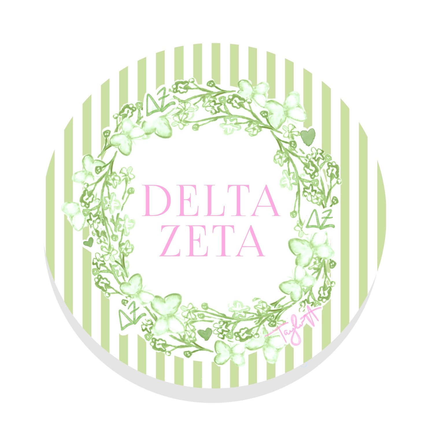 Delta Zeta Round Sticker TA