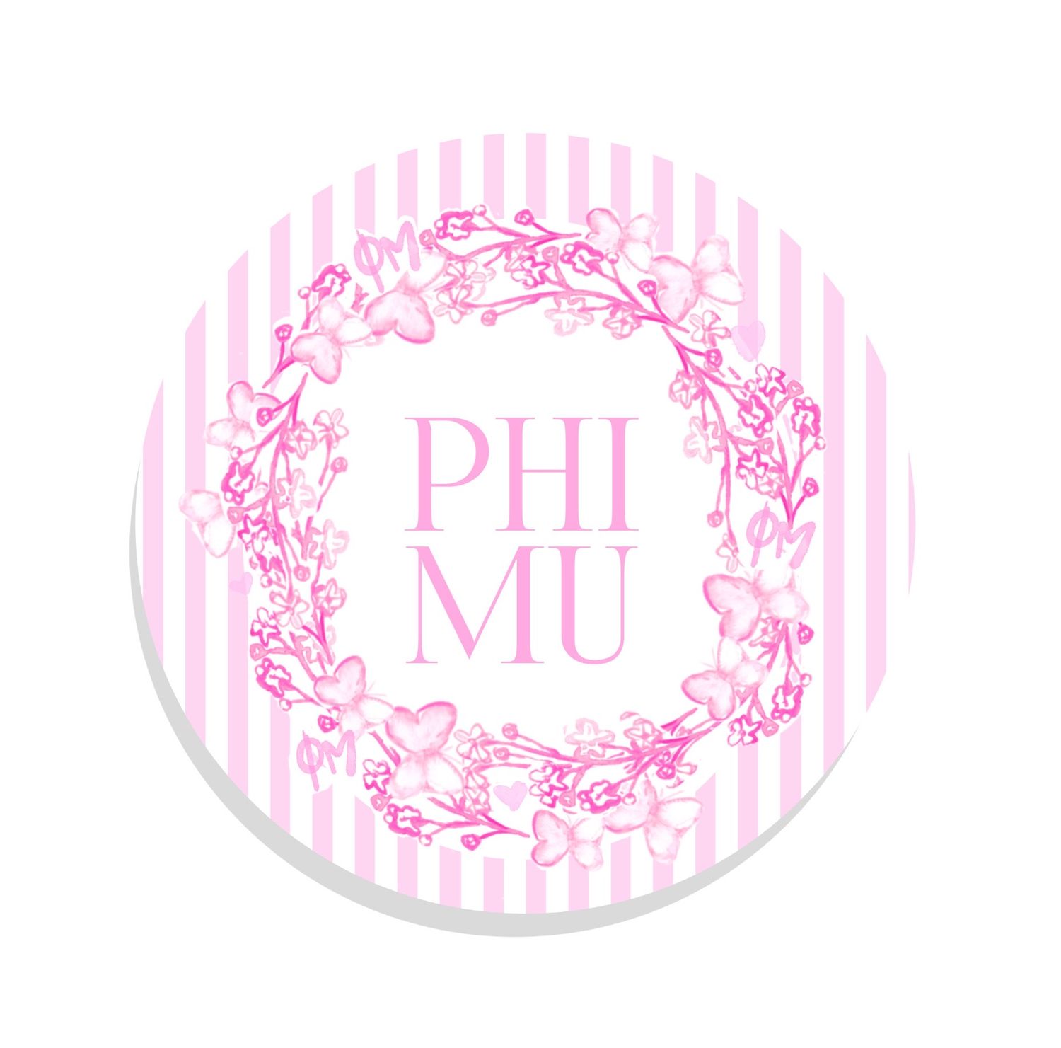 Phi Mu Round Sticker TA