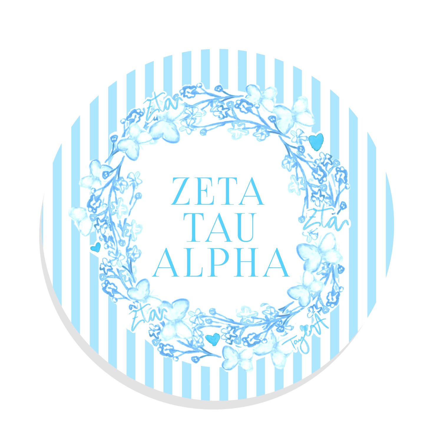 Zeta Tau Alpha Round Sticker TA