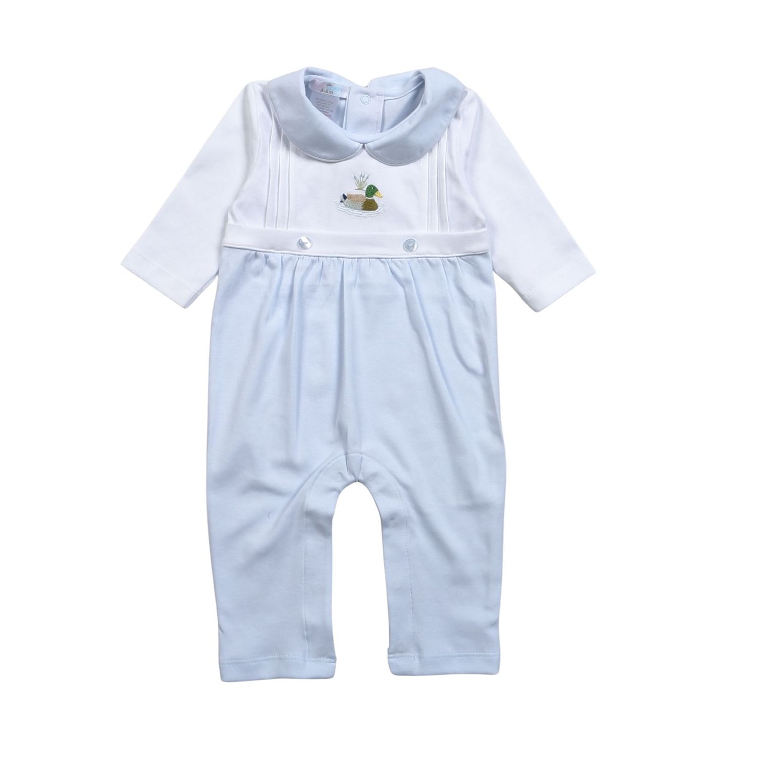 Blue Mallard Embroidered Duck Romper