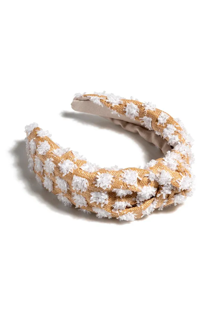 Tufted Straw Headband White