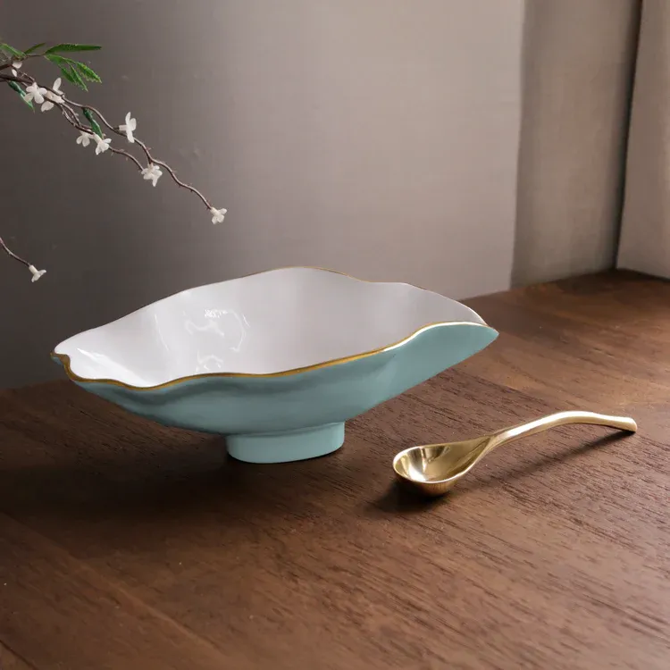 Encanto Claire Small Oval Bowl W/ Spoon Turquoise