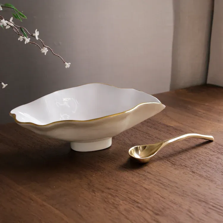 Encanto Claire Small Oval Bowl W/ Spoon Cream