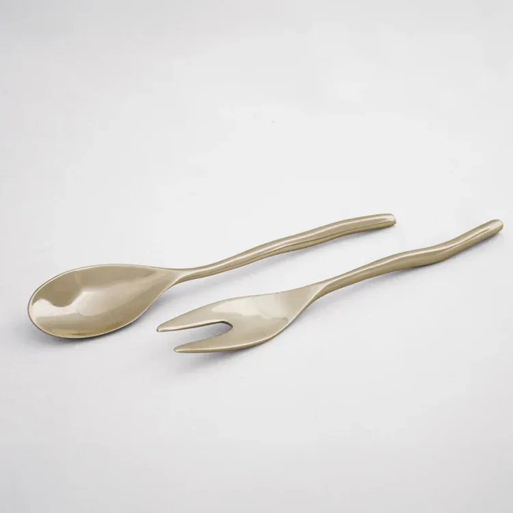 Sierra Modern Maia Large Salad Servers Gold