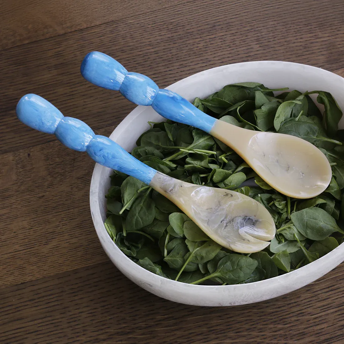 Vida Resin Salad Servers Light Blue