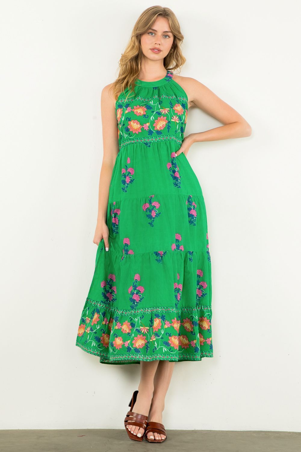 Halter Floral Maxi Dress