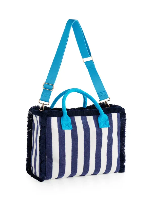 Cabana Stripe Tote Navy