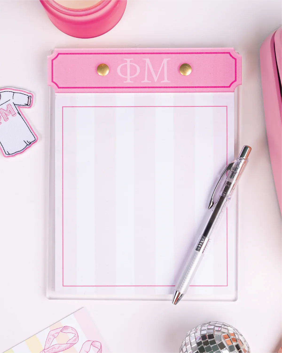 Phi Mu Acrylic Notepad