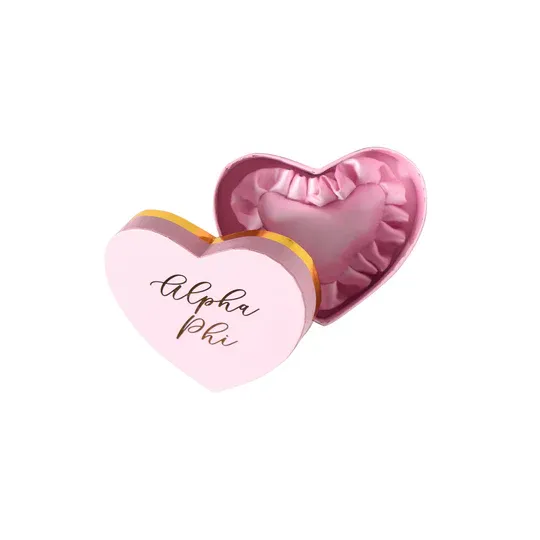 Alpha Phi Badge Pillow and Box